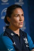 28 August 2023; Head coach Tania Rosser during a Leinster rugby women's media conference at Leinster HQ in Dublin. Photo by David Fitzgerald/Sportsfile