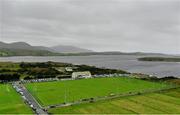 27 August 2023; An aerial view during the Donegal County Senior Club Football Championship match between Ardara and Glenfin at Pearse Memorial Park in Ardara, Donegal. Photo by Ramsey Cardy/Sportsfile