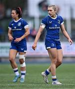 26 August 2023; Anna Doyle, right, and Natasja Behan of Leinster during the Vodafone Women’s Interprovincial Championship match between Leinster and Munster at Energia Park in Dublin. Photo by Piaras Ó Mídheach/Sportsfile
