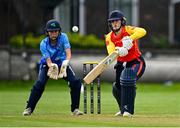29 August 2023; Shauna Kavanagh of Scorchers during the Evoke Super 50 Cup match between Scorchers and Typhoons at Railway Union Cricket Club in Dublin. Photo by Tyler Miller/Sportsfile