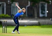 29 August 2023; Alice Tector of Typhoons during the Evoke Super 50 Cup match between Scorchers and Typhoons at Railway Union Cricket Club in Dublin. Photo by Tyler Miller/Sportsfile