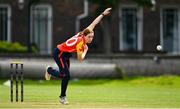 29 August 2023; Sophie MacMahon of Scorchers during the Evoke Super 50 Cup match between Scorchers and Typhoons at Railway Union Cricket Club in Dublin. Photo by Tyler Miller/Sportsfile