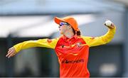 29 August 2023; Aimee Maguire of Scorchers during the Evoke Super 50 Cup match between Scorchers and Typhoons at Railway Union Cricket Club in Dublin. Photo by Tyler Miller/Sportsfile