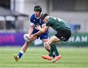 27 August 2023; Luke Fagan of Leinster is tackled by Ronan O'Connor of Connacht during the U18 Clubs Interprovincial Championship match between Leinster and Connacht at Energia Park in Dublin. Photo by Piaras Ó Mídheach/Sportsfile