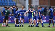 27 August 2023; Leinster players after their side's defeat in the U18 Clubs Interprovincial Championship match between Leinster and Connacht at Energia Park in Dublin. Photo by Piaras Ó Mídheach/Sportsfile