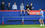 29 August 2023; Supporters watch Jordan Larmour during a Leinster rugby open training session at Clontarf RFC in Dublin. Photo by David Fitzgerald/Sportsfile