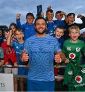 29 August 2023; Jason Jenkins with supporters after a Leinster rugby open training session at Clontarf RFC in Dublin. Photo by David Fitzgerald/Sportsfile