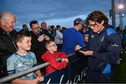 29 August 2023; Alex Soroka with supporters after a Leinster rugby open training session at Clontarf RFC in Dublin. Photo by David Fitzgerald/Sportsfile