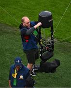 26 August 2023; Spider-cam operation before the Aer Lingus College Football Classic match between Notre Dame and Navy Midshipmen at the Aviva Stadium in Dublin. Photo by Ben McShane/Sportsfile
