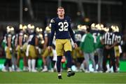 26 August 2023; Notre Dame kicker Chris Salerno #32 during the Aer Lingus College Football Classic match between Notre Dame and Navy Midshipmen at the Aviva Stadium in Dublin. Photo by Ben McShane/Sportsfile
