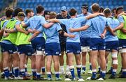 30 August 2023; Leinster U18 forwards coach Rhys Ruddock speaks to his players during the U18 Schools Interprovincial Championship match between Leinster and Munster at Energia Park in Dublin. Photo by Harry Murphy/Sportsfile