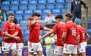 30 August 2023; Ian Morton and Daniel Foley of Munster after their side's victory in the U18 Schools Interprovincial Championship match between Leinster and Munster at Energia Park in Dublin. Photo by Harry Murphy/Sportsfile