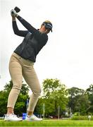 30 August 2023; Olivia Mehaffey of Northern Ireland plays her tee shot on the first hole during the Pro-Am event ahead of the KPMG Women's Irish Open Golf Championship at Dromoland Castle in Clare. Photo by Eóin Noonan/Sportsfile