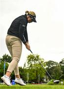 30 August 2023; Olivia Mehaffey of Northern Ireland plays her tee shot on the first hole during the Pro-Am event ahead of the KPMG Women's Irish Open Golf Championship at Dromoland Castle in Clare. Photo by Eóin Noonan/Sportsfile