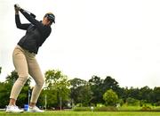 30 August 2023; Olivia Mehaffey of Northern Ireland plays her tee shot on the first hole during the Pro-Am event ahead of the KPMG Women's Irish Open Golf Championship at Dromoland Castle in Clare. Photo by Eóin Noonan/Sportsfile