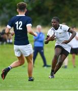 30 August 2023; Ike Adetuberu of Midlands during the BearingPoint Shane Horgan Cup match between North Midlands and Midlands at Cill Dara RFC in Kildare. Photo by Tyler Miller/Sportsfile