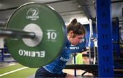 30 August 2023; Aoife Moore during a Leinster rugby women's gym session at Energia Park in Dublin. Photo by Harry Murphy/Sportsfile