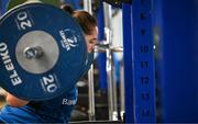 30 August 2023; Lisa Callan during a Leinster rugby women's gym session at Energia Park in Dublin. Photo by Harry Murphy/Sportsfile