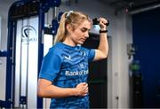 30 August 2023; Anna Doyle during a Leinster rugby women's gym session at Energia Park in Dublin. Photo by Harry Murphy/Sportsfile