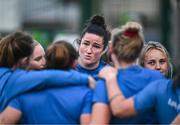 30 August 2023; Captain Hannah O'Connor speaks to her teammates during a Leinster rugby women's squad training session at Energia Park in Dublin. Photo by Harry Murphy/Sportsfile