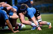30 August 2023; Molly Boyne scrums during a Leinster rugby women's squad training session at Energia Park in Dublin. Photo by Harry Murphy/Sportsfile