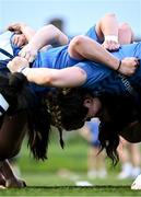 30 August 2023; Leinster players scrum during a Leinster rugby women's squad training session at Energia Park in Dublin. Photo by Harry Murphy/Sportsfile