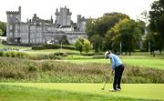 31 August 2023; Leona Maguire of Ireland putts on the 10th green during day one of the KPMG Women's Irish Open Golf Championship at Dromoland Castle in Clare. Photo by Eóin Noonan/Sportsfile