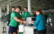 31 August 2023; Dan Sheehan is pictured at Dublin Airport ahead of Ireland's Aer Lingus flight to France for the 2023 Rugby World Cup. Photo by Harry Murphy/Sportsfile