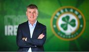 31 August 2023; Manager Stephen Kenny stands for a portrait before a Republic of Ireland squad announcement at the Aviva Stadium in Dublin. Photo by Seb Daly/Sportsfile