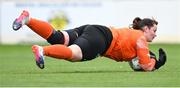27 August 2023; Cabinteely goalkeeper Niamh Haskins makes a save during the Sports Direct Women’s FAI Cup first round match between Cabinteely and Bohemians at Carlisle Grounds in Bray, Wicklow. Photo by Stephen McCarthy/Sportsfile