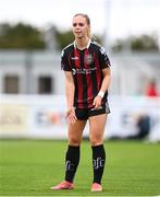 27 August 2023; Katie Burdis of Bohemians during the Sports Direct Women’s FAI Cup first round match between Cabinteely and Bohemians at Carlisle Grounds in Bray, Wicklow. Photo by Stephen McCarthy/Sportsfile