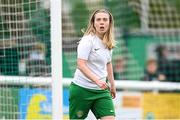 27 August 2023; Orla Haran of Cabinteely during the Sports Direct Women’s FAI Cup first round match between Cabinteely and Bohemians at Carlisle Grounds in Bray, Wicklow. Photo by Stephen McCarthy/Sportsfile