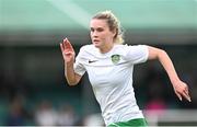 27 August 2023; Molly Crowe of Cabinteely during the Sports Direct Women’s FAI Cup first round match between Cabinteely and Bohemians at Carlisle Grounds in Bray, Wicklow. Photo by Stephen McCarthy/Sportsfile