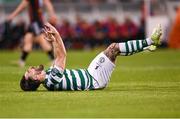 1 September 2023; Richie Towell of Shamrock Rovers reacts to a missed opportunity on goal during the SSE Airtricity Men's Premier Division match between Shamrock Rovers and Bohemians at Tallaght Stadium in Dublin. Photo by Stephen McCarthy/Sportsfile