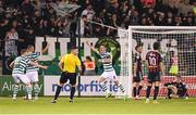 1 September 2023; Ronan Finn of Shamrock Rovers celebrates after scoring his side's second goal during the SSE Airtricity Men's Premier Division match between Shamrock Rovers and Bohemians at Tallaght Stadium in Dublin. Photo by Stephen McCarthy/Sportsfile