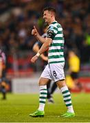 1 September 2023; Ronan Finn of Shamrock Rovers celebrates after scoring his side's second goal during the SSE Airtricity Men's Premier Division match between Shamrock Rovers and Bohemians at Tallaght Stadium in Dublin. Photo by Tyler Miller/Sportsfile