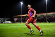 1 September 2023; Paddy Barrett of Shelbourne celebrates after scoring his side's second goal during the SSE Airtricity Men's Premier Division match between Shelbourne and St Patrick's Athletic at Tolka Park in Dublin. Photo by Seb Daly/Sportsfile