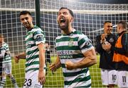 1 September 2023; Richie Towell of Shamrock Rovers celebrates after his side's victory in the SSE Airtricity Men's Premier Division match between Shamrock Rovers and Bohemians at Tallaght Stadium in Dublin. Photo by Tyler Miller/Sportsfile