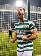 1 September 2023; Richie Towell of Shamrock Rovers celebrates after his side's victory in the SSE Airtricity Men's Premier Division match between Shamrock Rovers and Bohemians at Tallaght Stadium in Dublin. Photo by Tyler Miller/Sportsfile