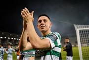 1 September 2023; Gary O'Neill of Shamrock Rovers celebrates after his side's victory in the SSE Airtricity Men's Premier Division match between Shamrock Rovers and Bohemians at Tallaght Stadium in Dublin. Photo by Tyler Miller/Sportsfile