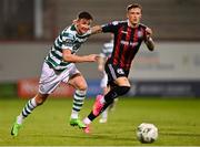 1 September 2023; Ronan Finn of Shamrock Rovers in action against Danny Grant of Bohemians during the SSE Airtricity Men's Premier Division match between Shamrock Rovers and Bohemians at Tallaght Stadium in Dublin. Photo by Tyler Miller/Sportsfile