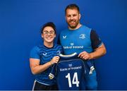 1 September 2023; Aimee Clarke with Contact skills coach Sean O'Brien during a Leinster rugby women's jersey presentation at Energia Park in Dublin. Photo by David Fitzgerald/Sportsfile