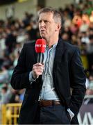 1 September 2023; Virgin Media Sport analyst Vinny Perth before the SSE Airtricity Men's Premier Division match between Shamrock Rovers and Bohemians at Tallaght Stadium in Dublin. Photo by Tyler Miller/Sportsfile