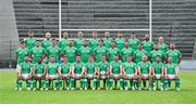 2 September 2023; The Ireland squad, back row, from left, Ross Byrne, Jeremy Loughman, Rob Herring, James Lowe, Jack Crowley, Mack Hansen, Hugo Keenan, Jimmy O'Brien, Jamison Gibson-Park and Craig Casey, with middle row, from left, Dan Sheehan, Joe McCarthy, James Ryan, Tadhg Beirne, Iain Henderson, Ryan Baird, Stuart McCloskey, Caelan Doris, Tom O'Toole, Andrew Porter and Ronan Kelleher and front row, from left, Robbie Henshaw, Bundee Aki, Dave Kilcoyne, Josh van der Flier, Jack Conan, Garry Ringrose, captain Jonathan Sexton, Peter O’Mahony, Tadhg Furlong, Finlay Bealham, Conor Murray and Keith Earls before an open training session at Stade Vallée du Cher in Tours, France. Photo by Brendan Moran/Sportsfile