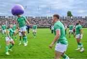 2 September 2023; Craig Casey, left, and Jack Crowley during an Ireland rugby open training session at Stade Vallée du Cher in Tours, France.  Photo by Brendan Moran/Sportsfile