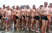 2 September 2023; Competitors queue for the showers after the 103rd Jones Engineering Liffey Swim organised by Leinster Open Sea. Photo by David Fitzgerald/Sportsfile
