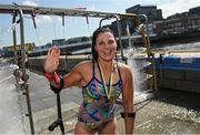 2 September 2023; Fiona McCormack after the 103rd Jones Engineering Liffey Swim organised by Leinster Open Sea. Photo by David Fitzgerald/Sportsfile