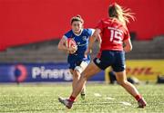 2 September 2023; Aimee Clarke of Leinster in action against Eimear Considine of Munster during the Vodafone Women’s Interprovincial Championship final between Munster and Leinster at Musgrave Park in Cork. Photo by Eóin Noonan/Sportsfile