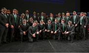 2 September 2023; The Ireland team with their Rugby World Cup 2023 caps after the Ireland Rugby World Cup welcome ceremony at Le Grand Théâtre de Tours in France. Photo by Brendan Moran/Sportsfile