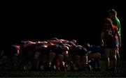 2 September 2023; Players from both team contest a scrum during the Vodafone Women’s Interprovincial Championship final between Munster and Leinster at Musgrave Park in Cork. Photo by Eóin Noonan/Sportsfile